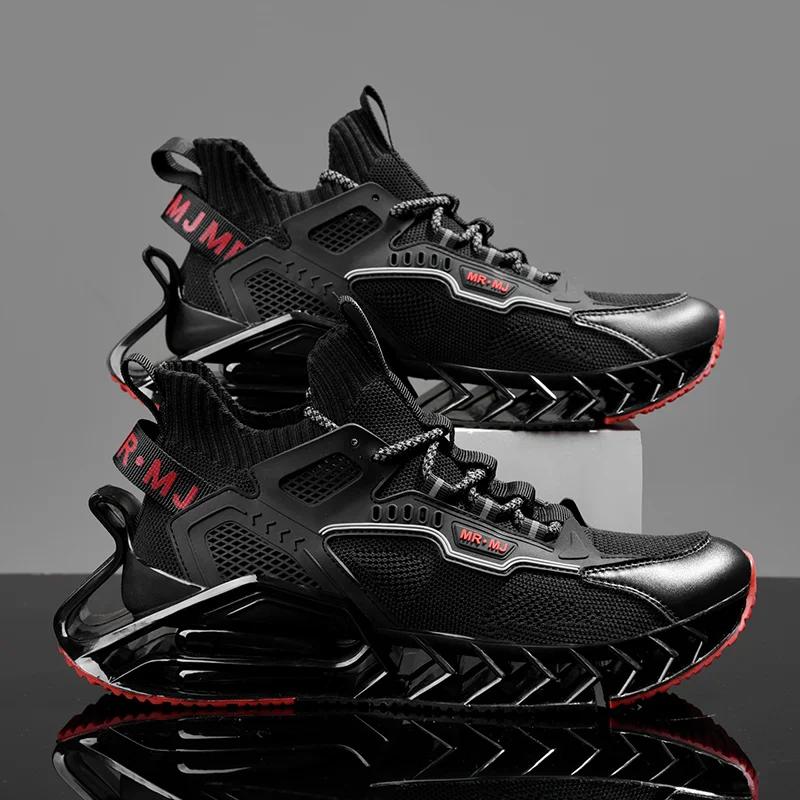 

MODX Модная беговая обувь Мужские кроссовки Ультралегкая дышащая обувь Теннисная Роскошная обувь Спортивные лезвия Амортизирующая для бега 44 чёрный