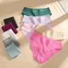 3PCS/SEt Womens Basic Low Waist Underwear Striped Cotton Bikini Panties Breathable Daily Wear Soft Comfort Multi Color Lingerie
