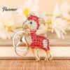 Rhinestone Goat Keychain Bling Lamb for Backpack, Metal Car Key Animal Theme Ring, Sheep Pendant Backpacks and Handbags Chain Decoration