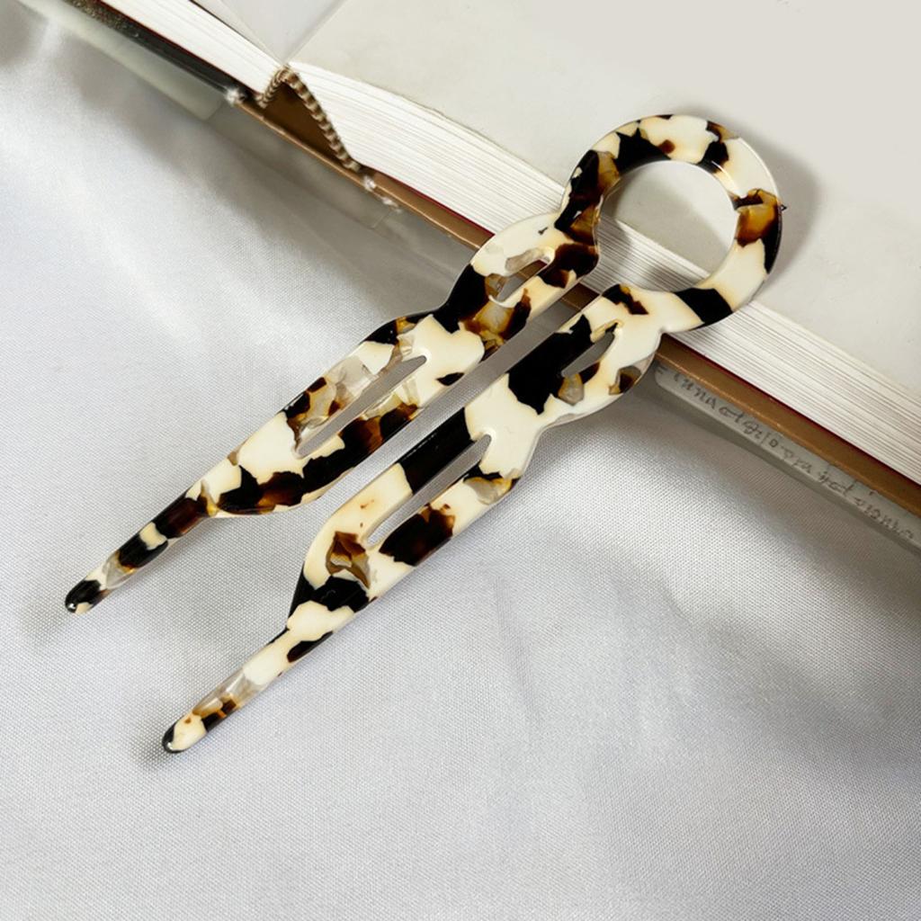 3Pcs Acetate U-shaped Hair Fork Lightweight Anti-slip Long Thick Hair Stick Updo Bun French Hair Pin Women Girls Hair Accessories