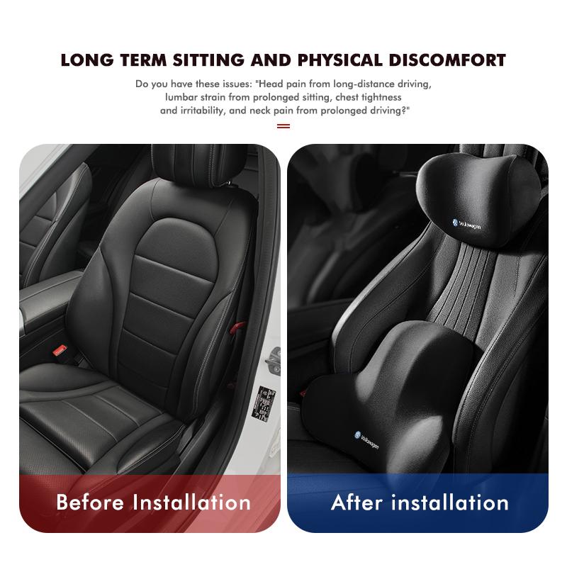 T28Emblems Car Headrest U-shaped Neck Pillow Lumbar Support Accessories For Volkswagen VW Scirocco Passat Polo B5 B6 B7 CC Tiguan S