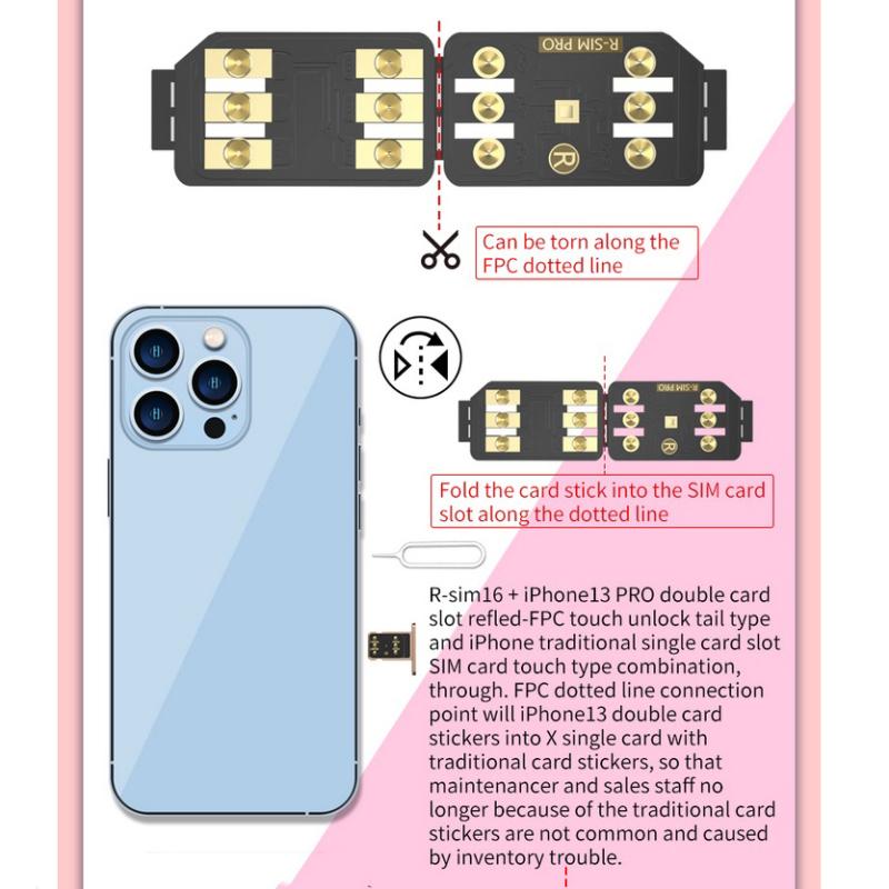 R-sim16+ Compatible For Iphone13rsim16+rsim16+r-sim16+ Global Universal Unlocking  Card  Stickers