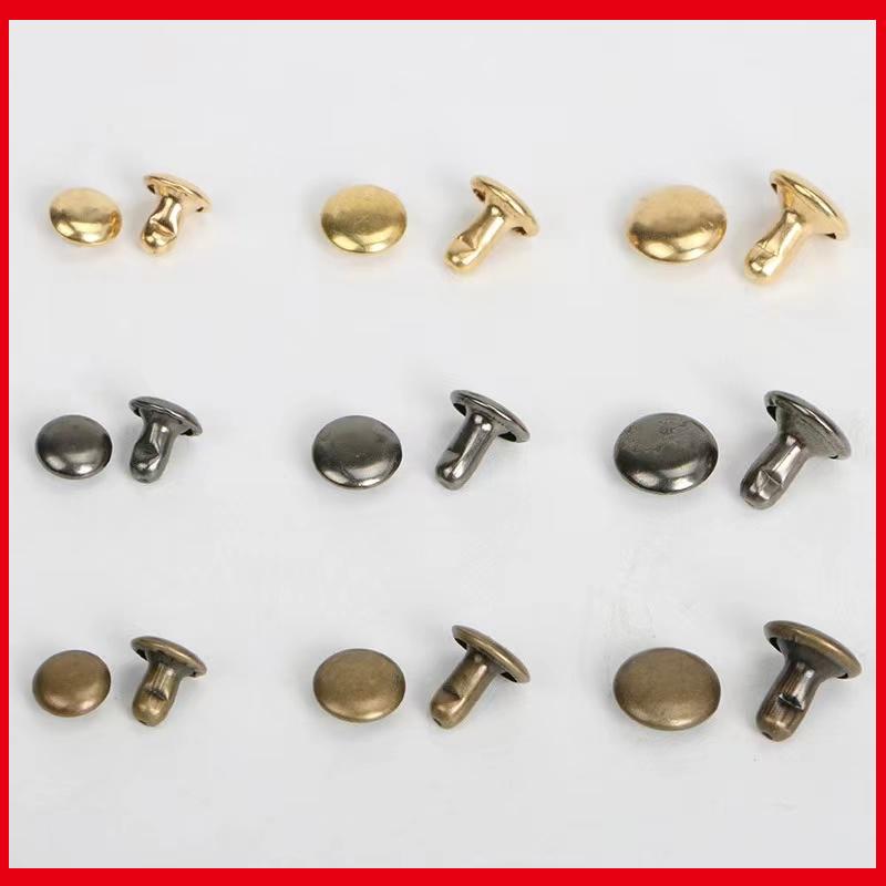 Double-Sided Leather Bag with Mother-Child Round Head Double Cap Rivets for DIY Clothing & Bag Accessories