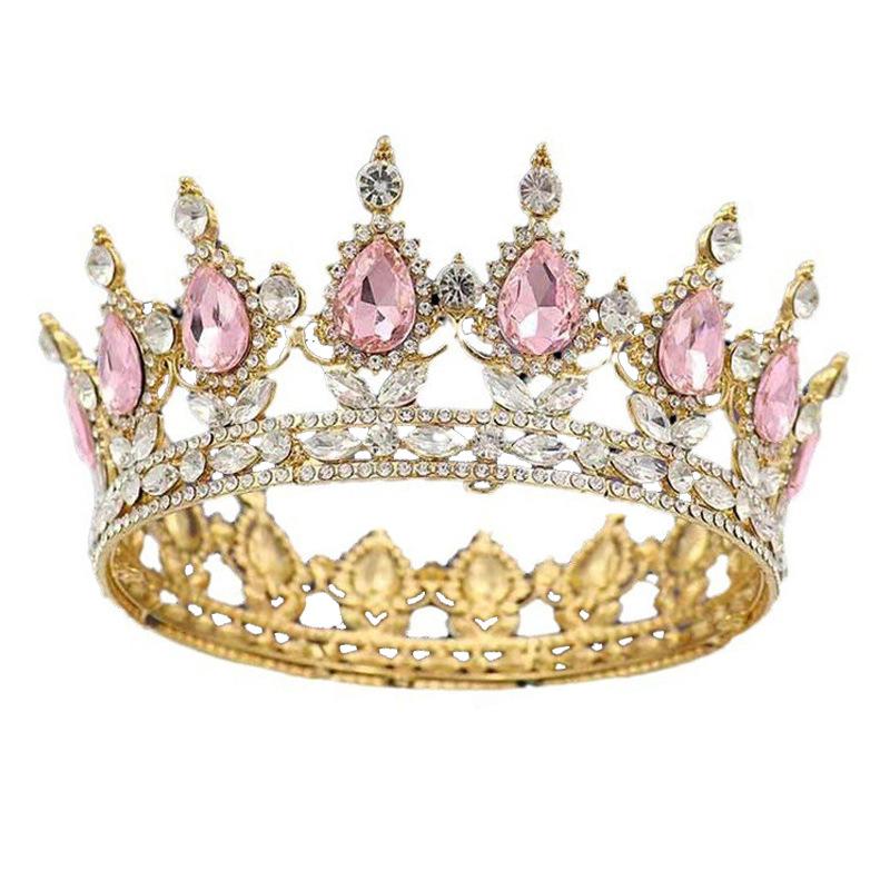 Queen Alloy Full Circle Crown Decoration Accessories Adult Wedding Hair Crown Children's Rhinestone Tiara Crown