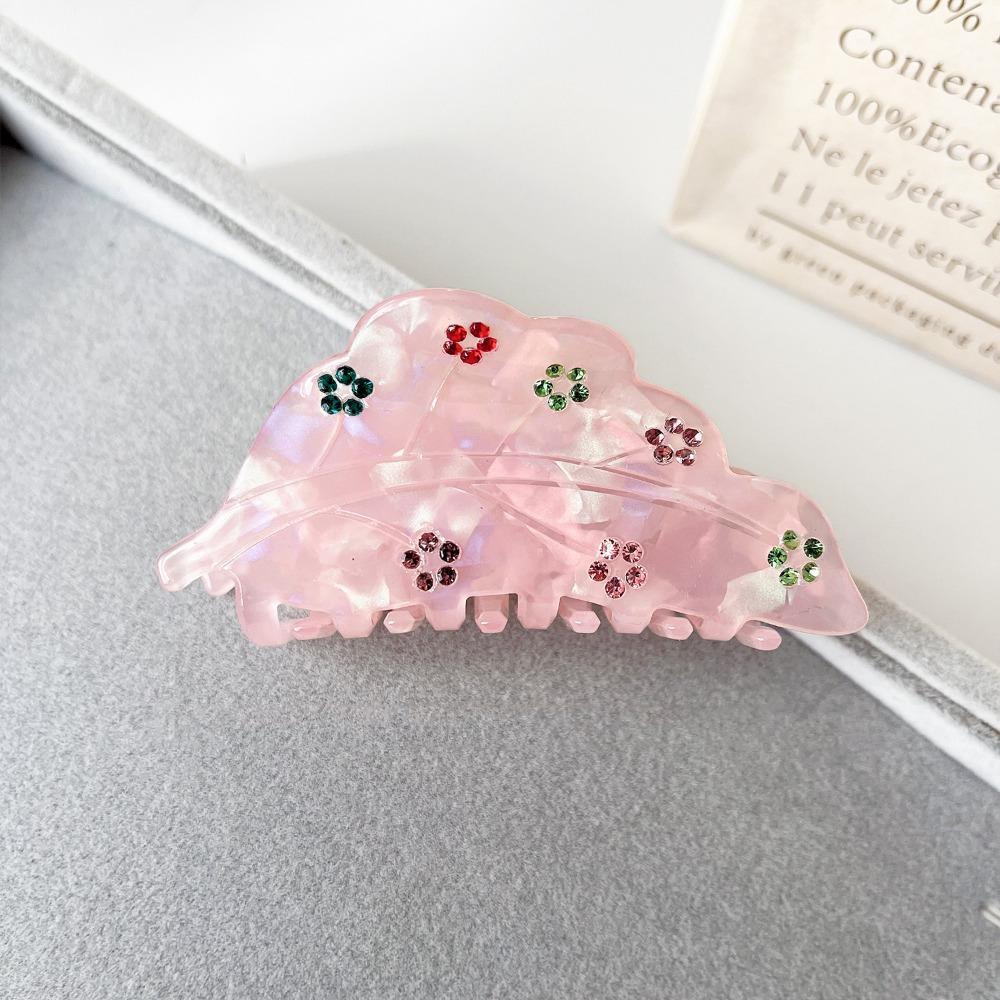 

Colorful Rhinestone Acetate Hair Claw Little Flower Hair Clip New Hairpin Girls 05