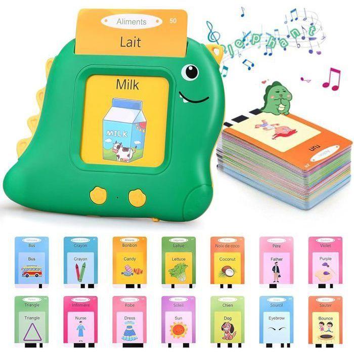Cartes Flash Parlantes Français + Anglais - Jouet Éducatif Montessori 1-6 Ans  - Cartes éducatives Enfants112 Feuilles 224 Mots