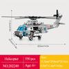 550 peças de blocos de construção de helicóptero criativos, presentes DIY para crianças, tijolos de montagem de modelo de aeronave militar armada, sem caixa