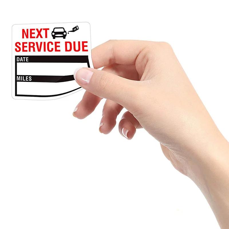 120pcs/roll Oil Change Maintenance Service Reminder Stickers Window Sticker PET Adhesive Labels Car Sticker "NEXT SERVICE DUE"