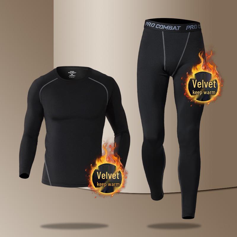 Men's Fleece-Lined Winter Base Layer Pants: High Elasticity, Quick-Drying, Warm, Tight-Fitting, Ideal for Yoga, Training, and Outdoor Sports.