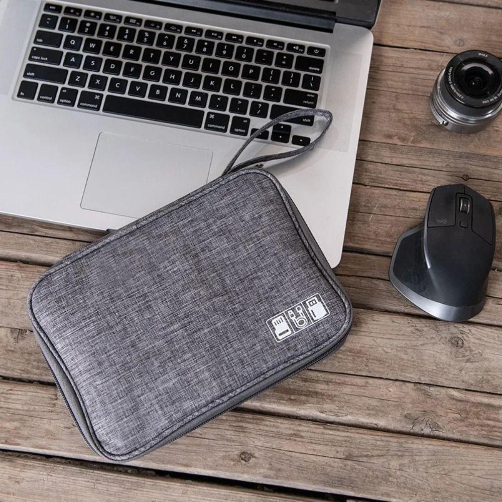Polyester Cable Organizer Bag Tangle-Free Charger Cable Case Portable USB Organizer  Travel Use