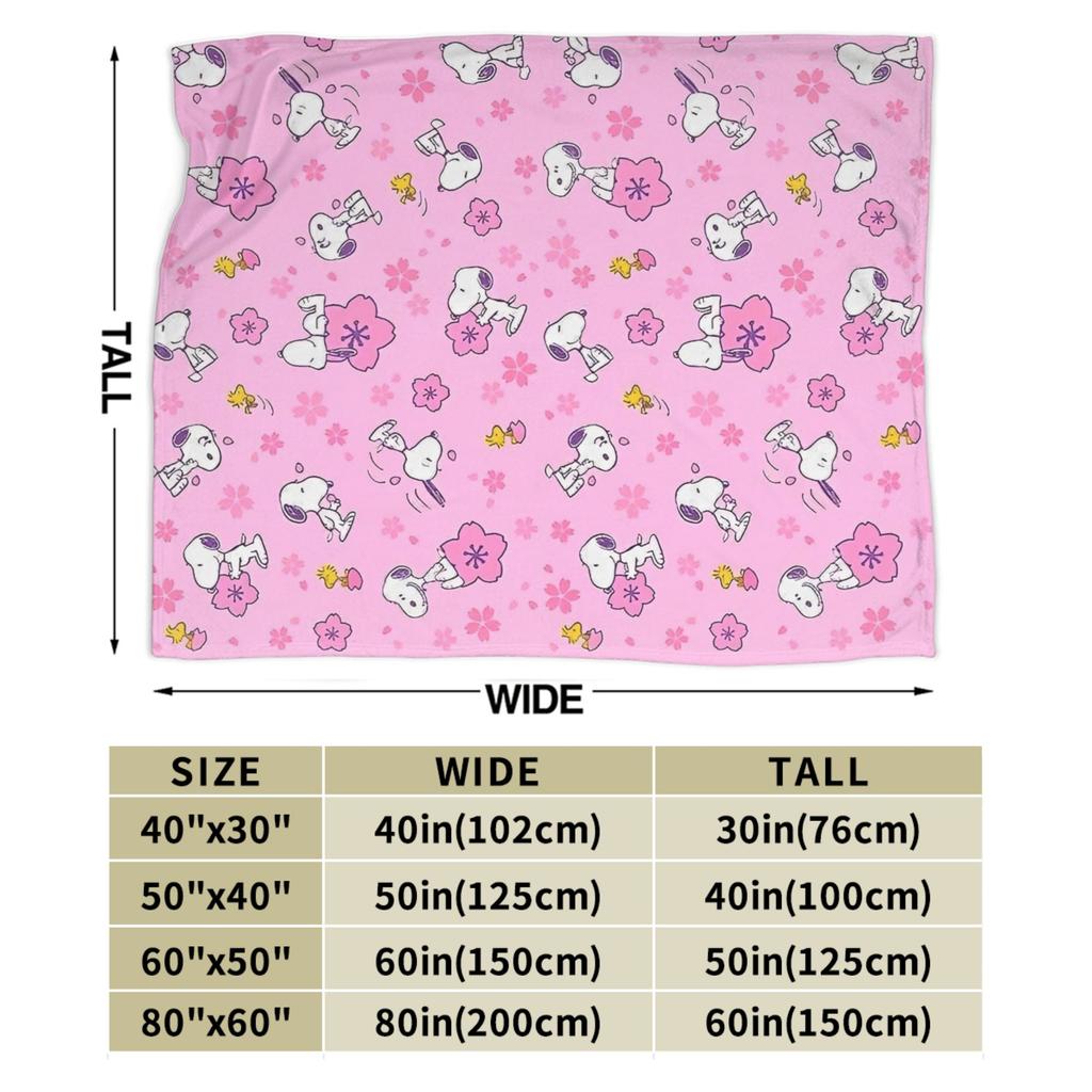 Pink Snoopys Woodstock Blankets Cartoon Flannel Throw Blankets Summer Air Conditioning Personalised Soft Warm Bedsprea,
