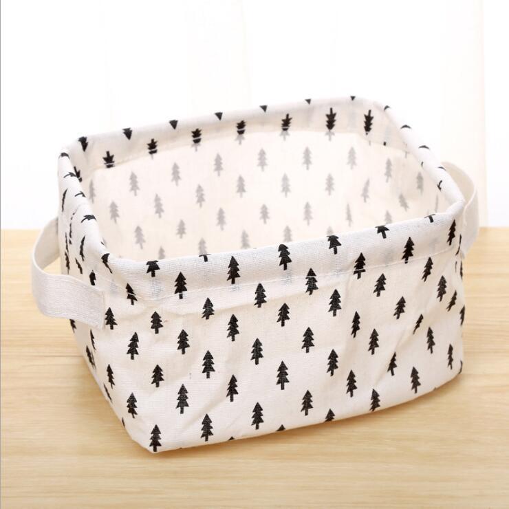 Fabric Cotton Linen Storage Small Square Box Desktop Debris Storage Basket Storage and Sorting Portable Storage Basket Storage Basket