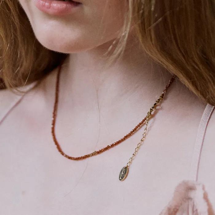 Gold Sand Gem Necklace