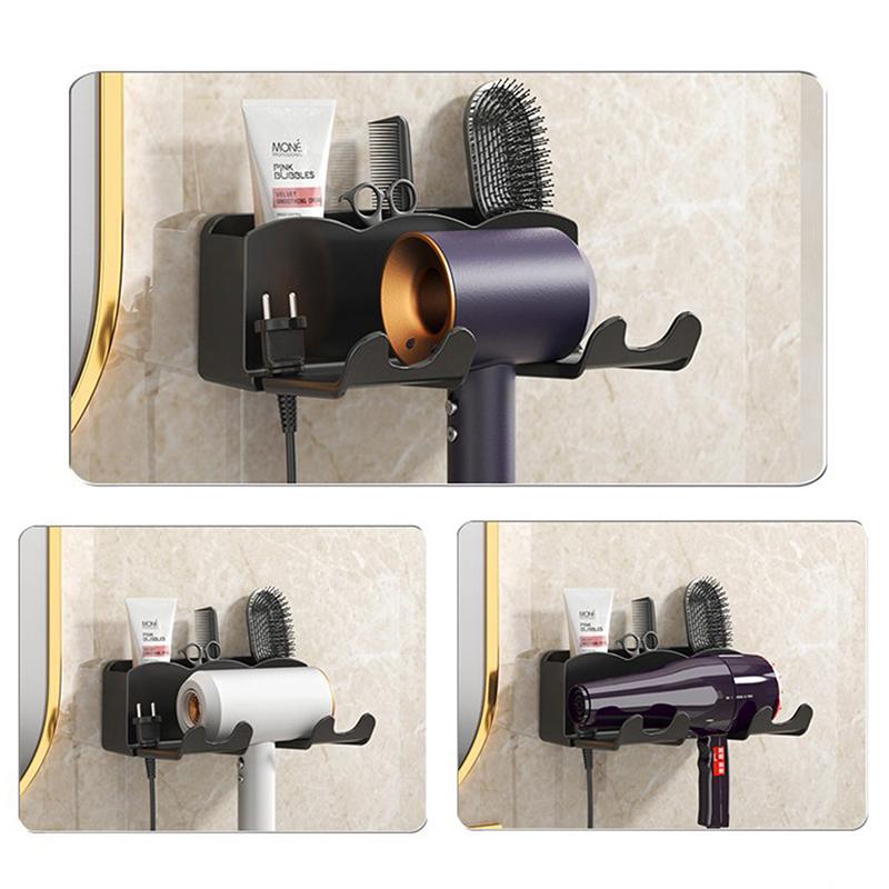 Wall Mounted Hair Dryer Rack For Bathroom Hair Dryer Hanger Hair Dryer Storage Rack Home Organizer Bathroom Accessories