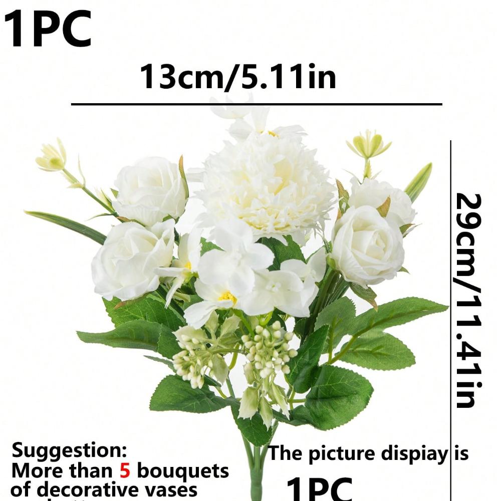 Artificial Roses Flowers Silk EUCALYPTUS Bouquet Valentine's Day Gifts Wedding Decoration DIY Wreath Material, Bride Holding Wrist Flower Decoration