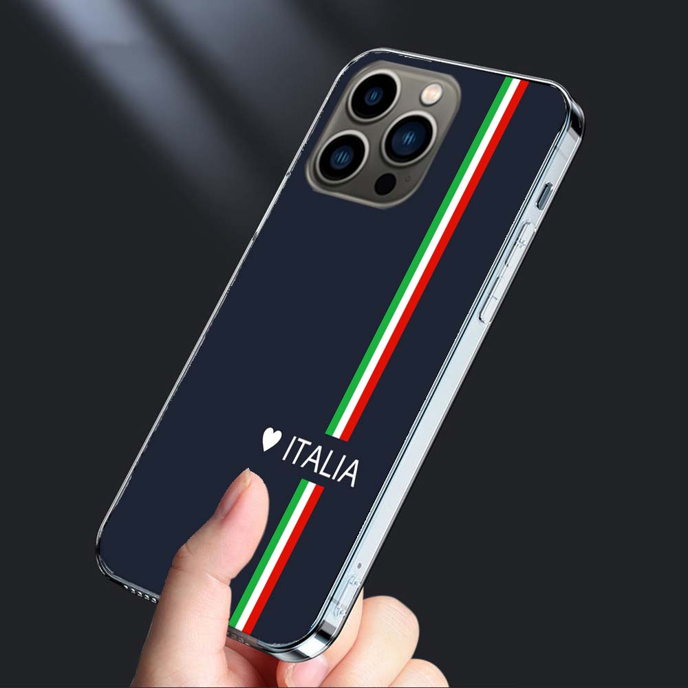 Italy Flag Phone Case For Iphone 16E 15 Pro 14 Plus 17E 16 17 Pro Max Air 11 12 13 Mini Shockproof Capa Cute Cover TPU Clear