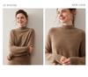 Women's Korean Style Cashmere Sweater: Half-High Collar, Solid Color, Short Raglan Sleeve, Perfect for Autumn and Winter