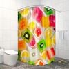 Fruit Slice Print Waterproof Shower Curtain For Bathroom, Bright Citrus Design Adds Freshness To Your Bathroom Decor