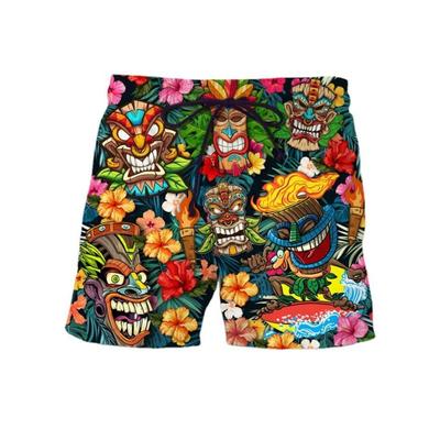 Sommer Strand Herren Kannibalen Aufdruck Meeresufer Strandshorts Locker Lässig Große Größe Unterhosen