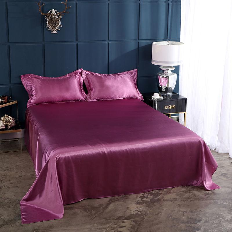 High End Satin Sheets, Soft And Comfortable Solid Color Sheets, Luxurious Single And Twin Bed Sheets