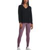 Under Armour Solid Loose V-Neck Long Sleeve T-Shirt Women Tops Black 1379158-001