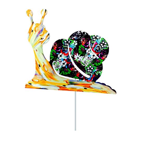 Metal Snail Garden Stake Decoration Weather-proof Indoor Outdoor Yard Lawn Patio Pathway Iron Colorful Snail Stake Stick Ornament