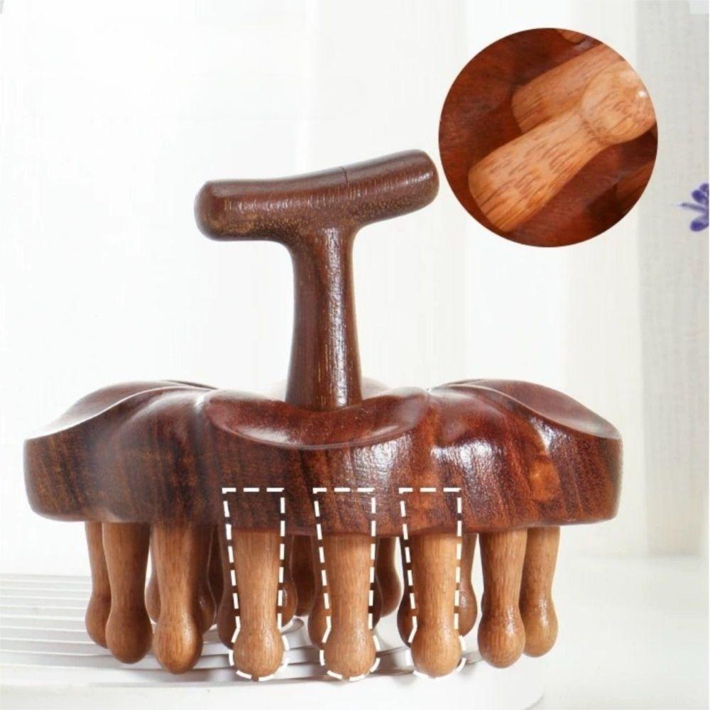 Circular Tooth Therapy Massage Comb Sandalwood Scraping Body Massager  Women/Girl