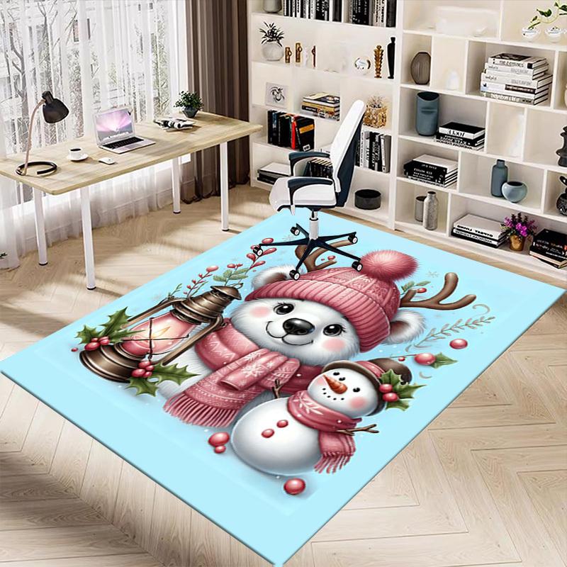 1PC polar bear snowman Extra Large Non Slip Floor carpet, Office, family, Studio   Large Area Rug Indoor Rugs, Bold Statement Piece