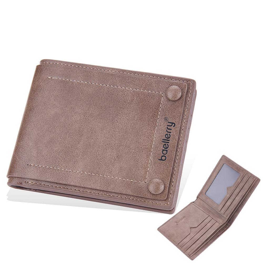New wallet men's short European and American minimalist multi-card wallet retro open card bag