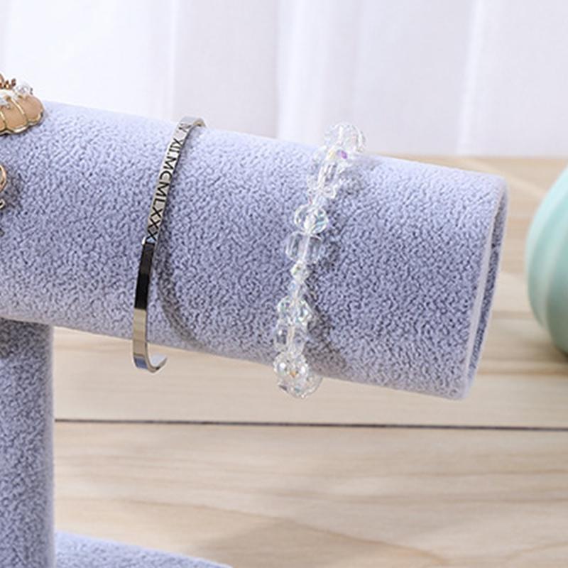 Schmuckständer Schlicht Modisch Armband Scrunchies Halter für Zuhause Schmuckgeschäft Auslage Grau Einreihig