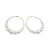New Design Sense Oversized Pearl Circle Earrings Women, Exaggerated Personalized Earrings Geometric Earrings