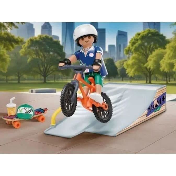 PLAYMOBIL 71798 Rider avec rampe, skate et BMX, My Life, Promo pack, 17 pièces, dès 4ans