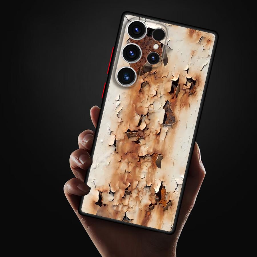 Retro Rust Design Case for Samsung Galaxy S25 Edge S23 Ultra S21 S24 FE S22 Plus S10 S20 S9 Back Phone Cover