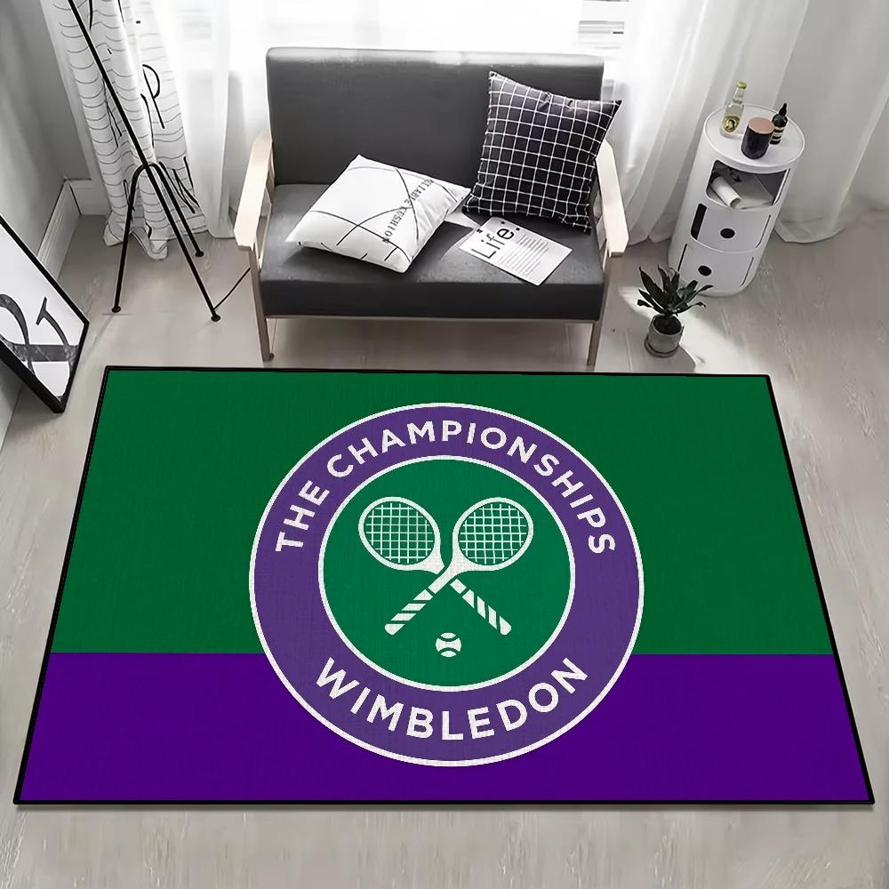 Wimbledon Championships Doormat Handmade Tufted Durable Anti Slip Entrance Rug for Kitchen Bedroom Living Room Tennis Fan Decor
