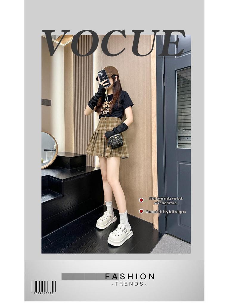 2026 Women's Summer EVA Closed-Toe Half-Slippers - Non-Smelly, Versatile, Fashionable Outdoor Footwear