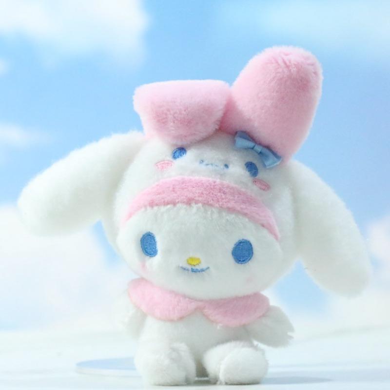 Model New Cartoon Plush Toys Keychain Cute Kawaii Ornaments Cute Pink Cinnamoroll Kuromi My Melody Anime Peluche