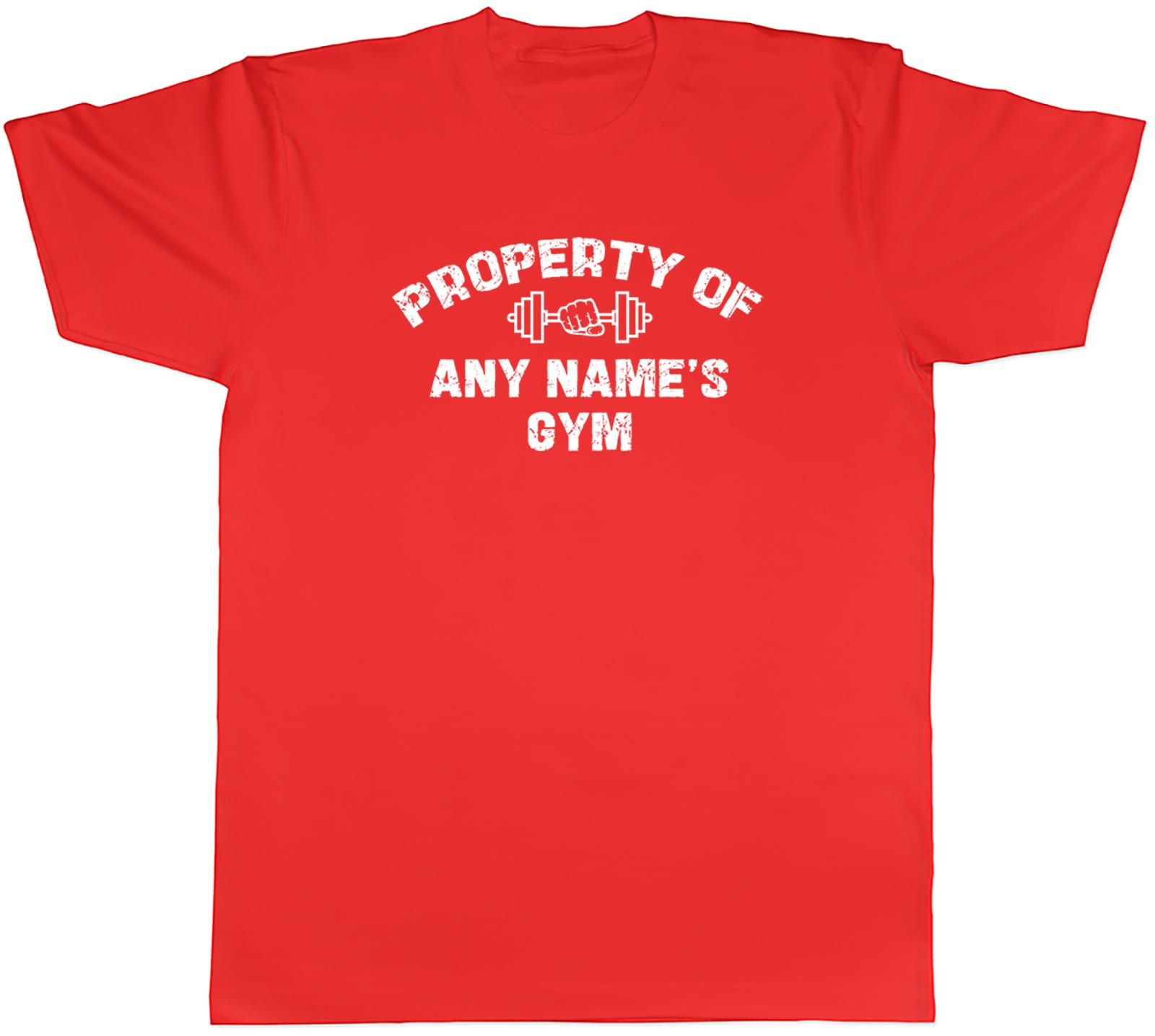 Personalised Property of Any Names Gym Muscle Unisexs TShirt Tee Gift Top S