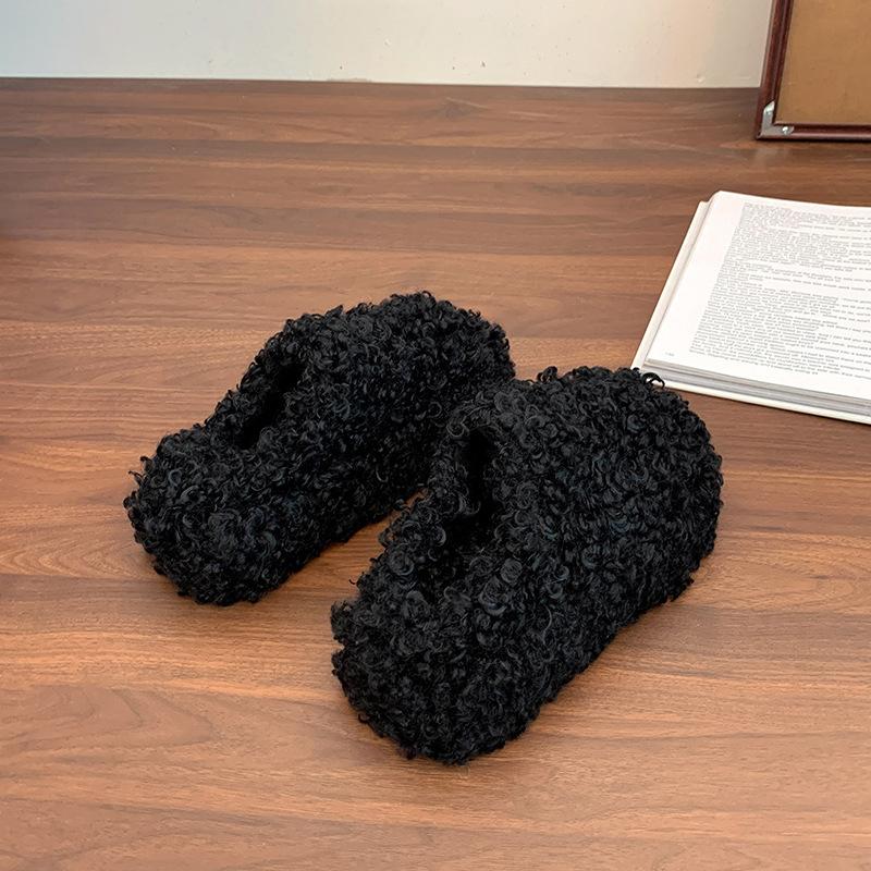 Women's Baotou Lightweight and Comfortable a Footstirrup Heightening Winter Warm Cold Padded Non-slip Wear-resistant Leisure Sports Cotton Slippers