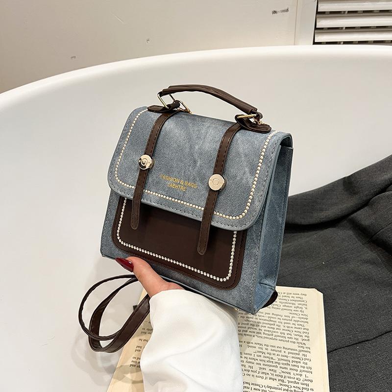 Summer New Casual Simple Fashion Messenger Bag Single Shoulder Casual Small Square Bag Casual Texture Multi-purpose Backpack