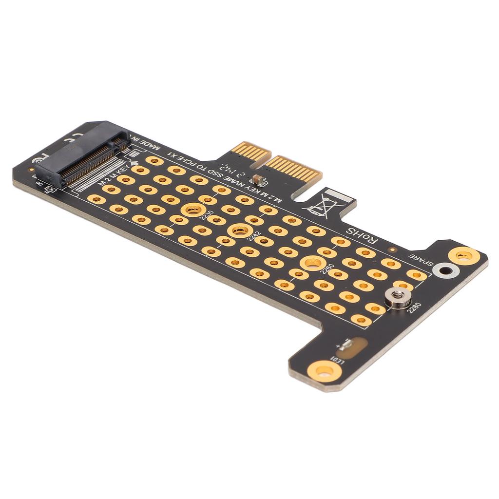 NVMe M.2 to PCIE X1 Riser Card Aluminum Heat Transfer Design Half Height Baffle NVMe PCIE Adapter for Win for Desktop