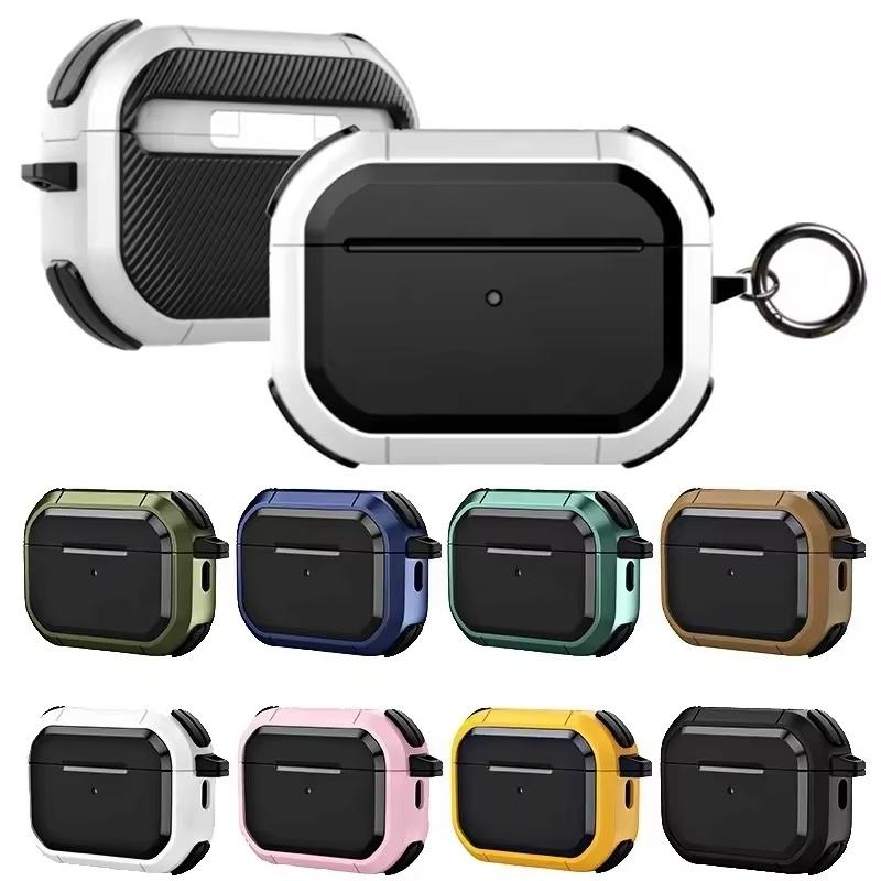 Armor Case For AirPods 1 2 3 Pro 1 2 Earphones Protective Cover Shockproof Shell Anti Lost Hook Wireless Headphone Accessories