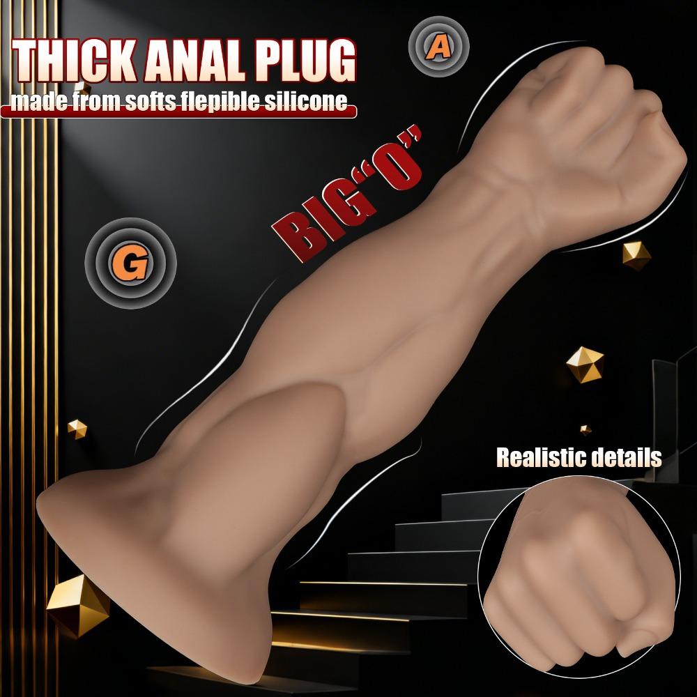 Large Arm Shaped Anal Plug Soft Body-safe Silicone Anal Trainer For Men Women