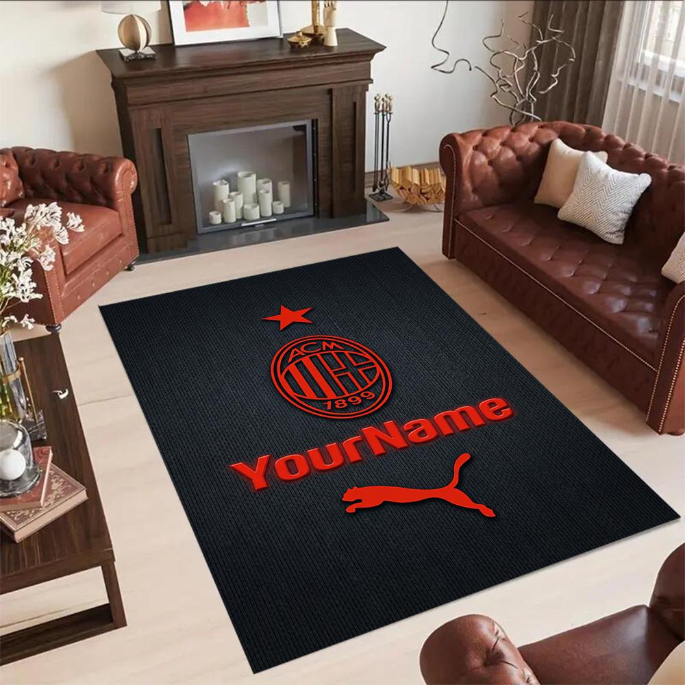 Ac Milan Customized Name Floor Rug Office Rug Perfect for Kitchen Balcony Decorate room Game Room Anti-slip Rug Office home decor Wedding Party Gift