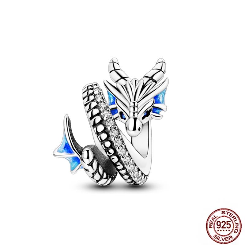 Charms Beads 925 Sterling Copper Pink Butterfly Luminous Firefly Chameleon Heart Charm Fit Original Bracelet DIY Holiday Zircon