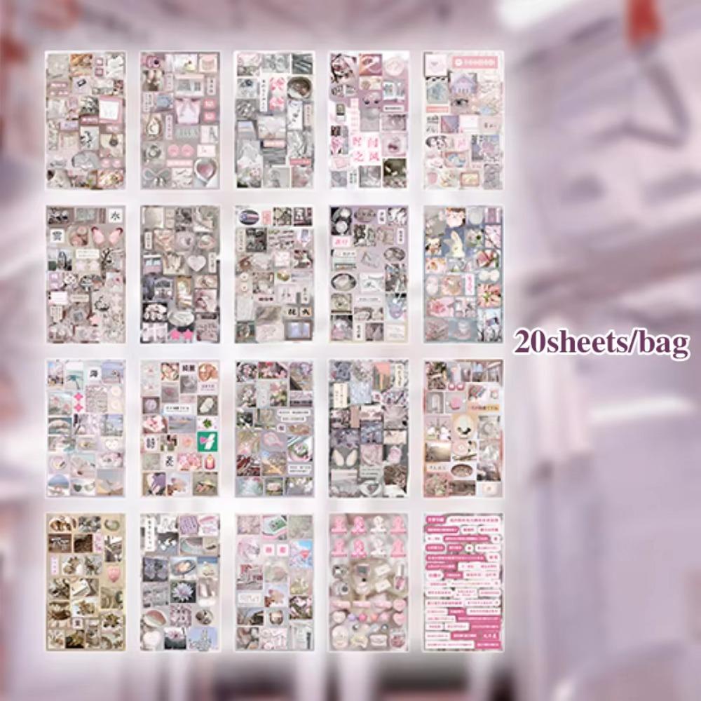 

20 листов/штук Древние декоративные наклейки для скрапбукинга Наклейка для блокнота Детский подарок Школьные канцелярские товары розовый