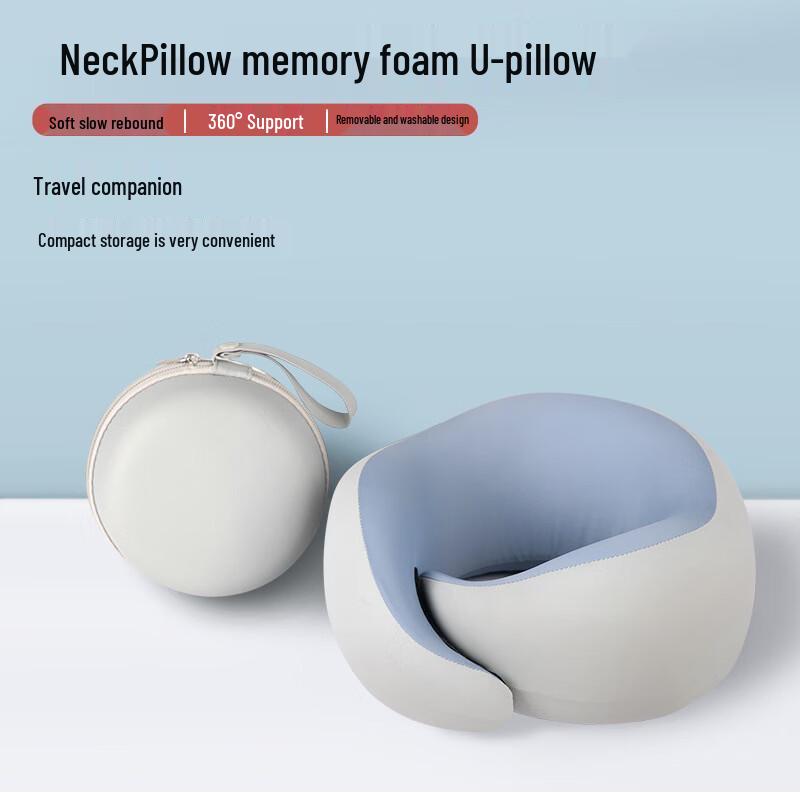 Portable U-shaped Memory Foam Travel Neck Pillow