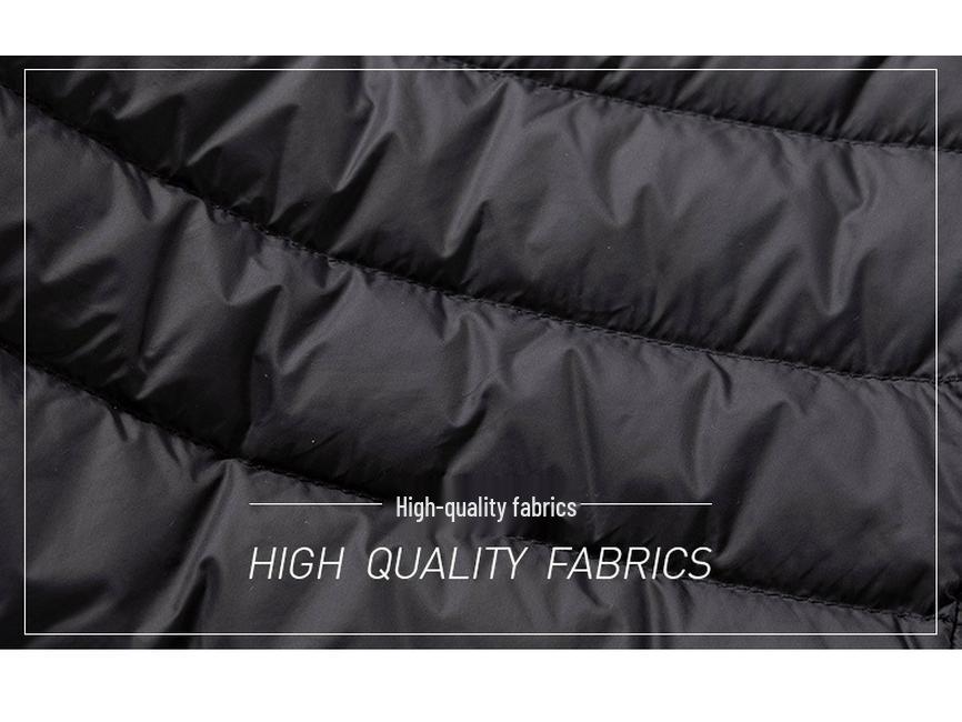 Women's Lightweight Black Down Jacket 2025 - Small Size, Short, Thin Inner Layer, Stand-Up Collar for Middle-Aged Women