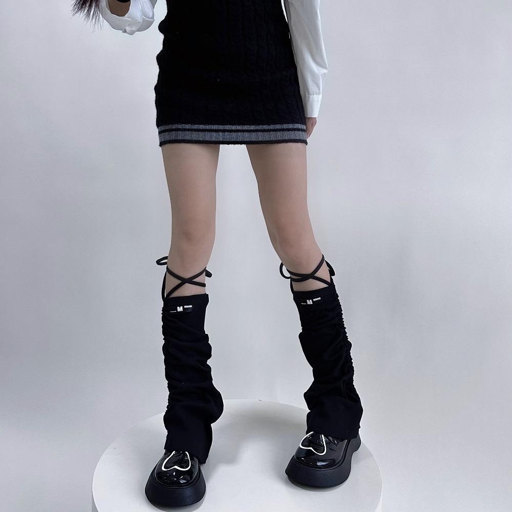 Y2k Striped Foot Covers Horn Drawstring Strap Boot Socks New Ankle Warmer  Autumn Winter