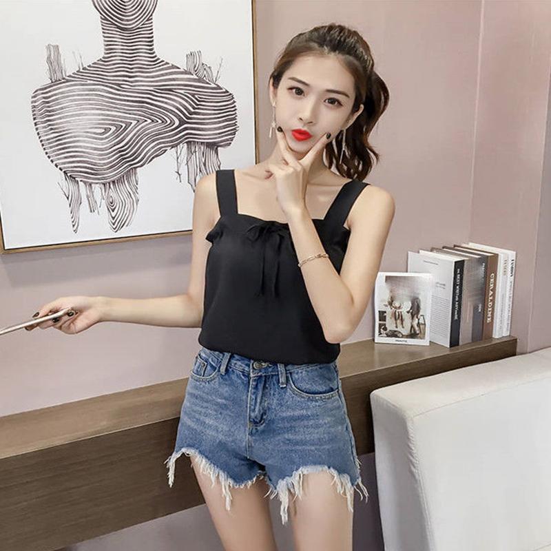 Camisole Women's Outer Wear In Blouse Summer with A Loose Design Sexy Off-the-shoulder Top Shirt