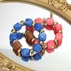 Fashion Acrylic Big Square Beads Bracelet for Women New Trendy Colorful Imitation Stone Strechy Bracelets Statement Jewelry Gift